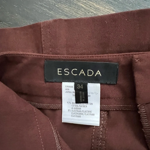 SOLD SOLD SOLD Escada Women’s Straight Leg Brown Trouser size 34 EUC - Picture 3 of 3
